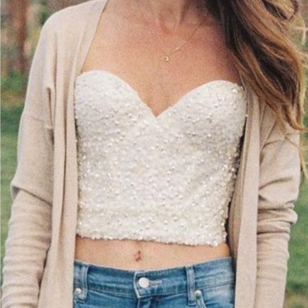 Sequined corset top